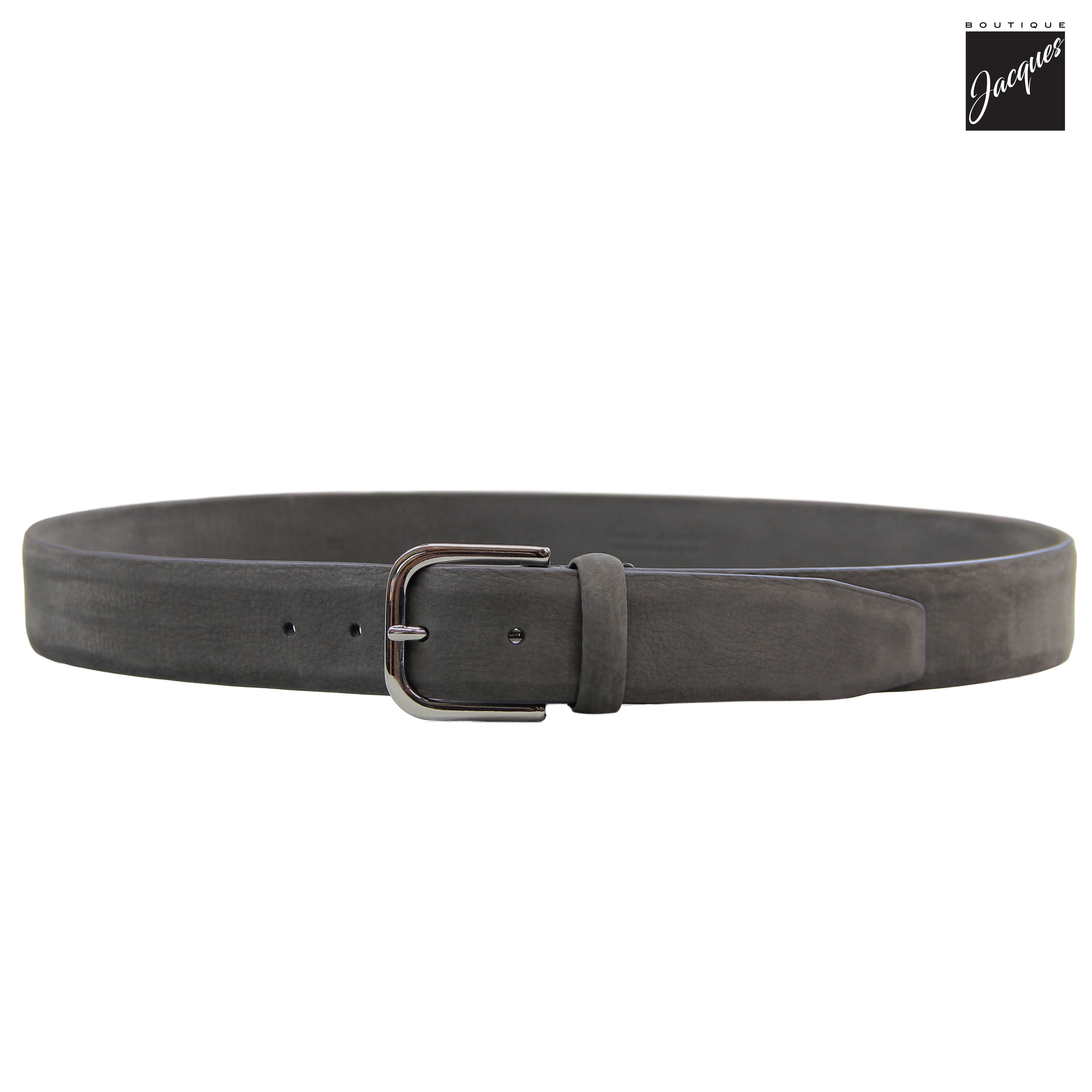 Mid Gray Nubuck Soft Nubuck Leather Belt - Anderson's - Boutique Jacques International