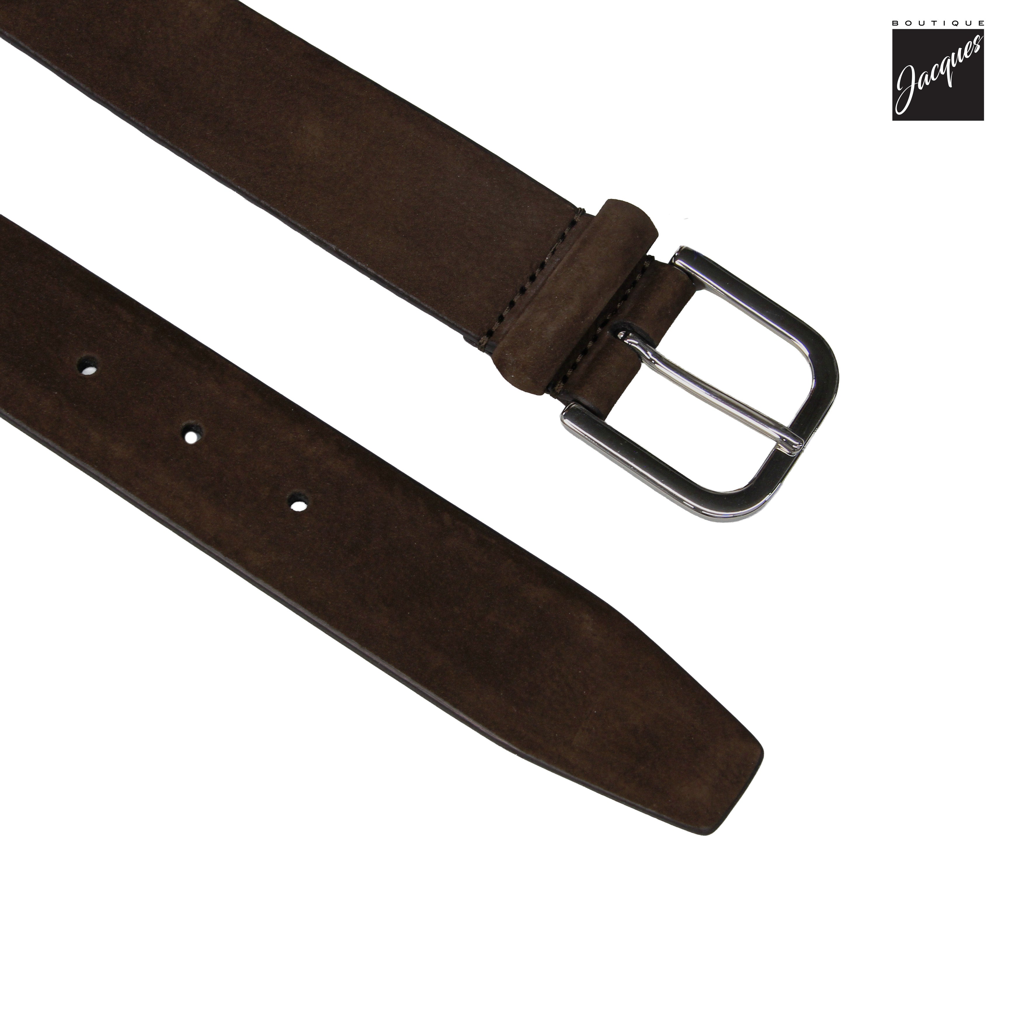 Dark Brown Soft Nubuck Suede Leather Belt - Anderson's