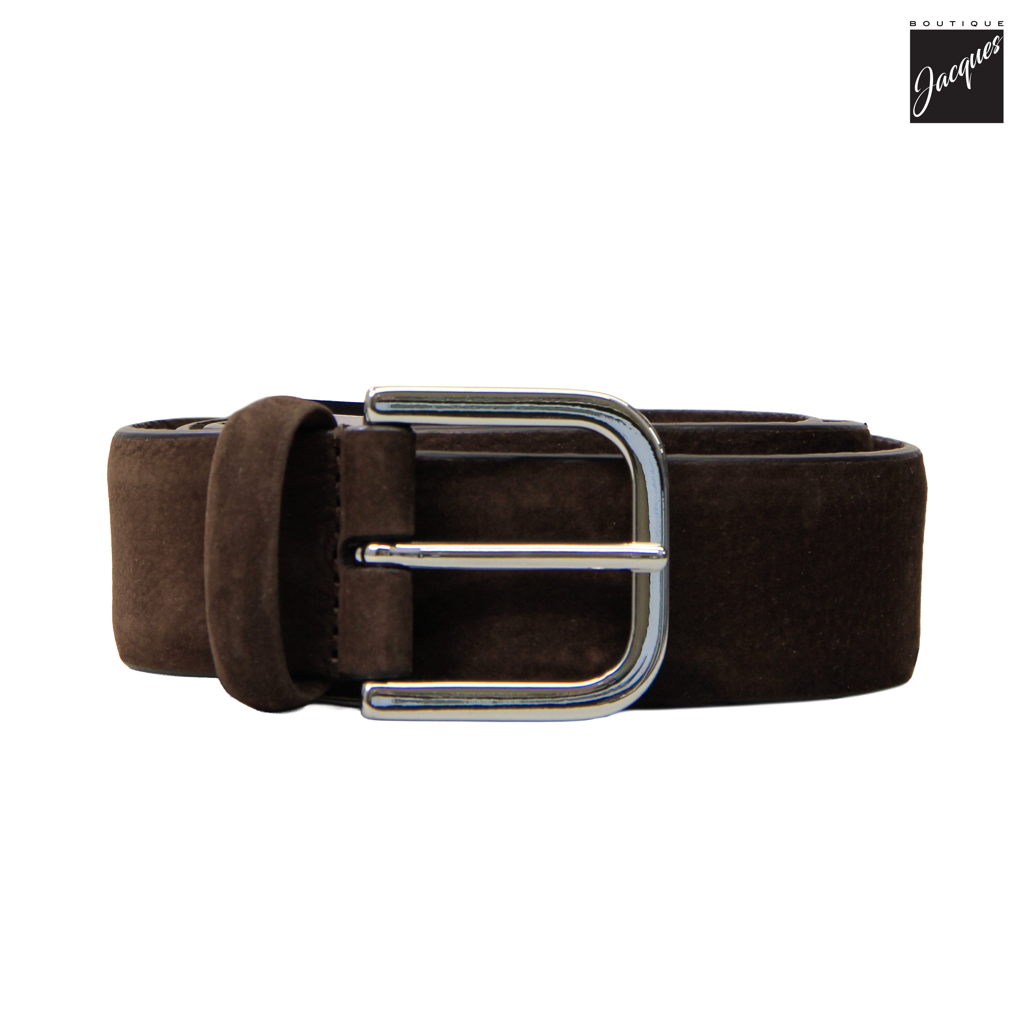 Dark Brown Soft Nubuck Suede Leather Belt - Anderson's