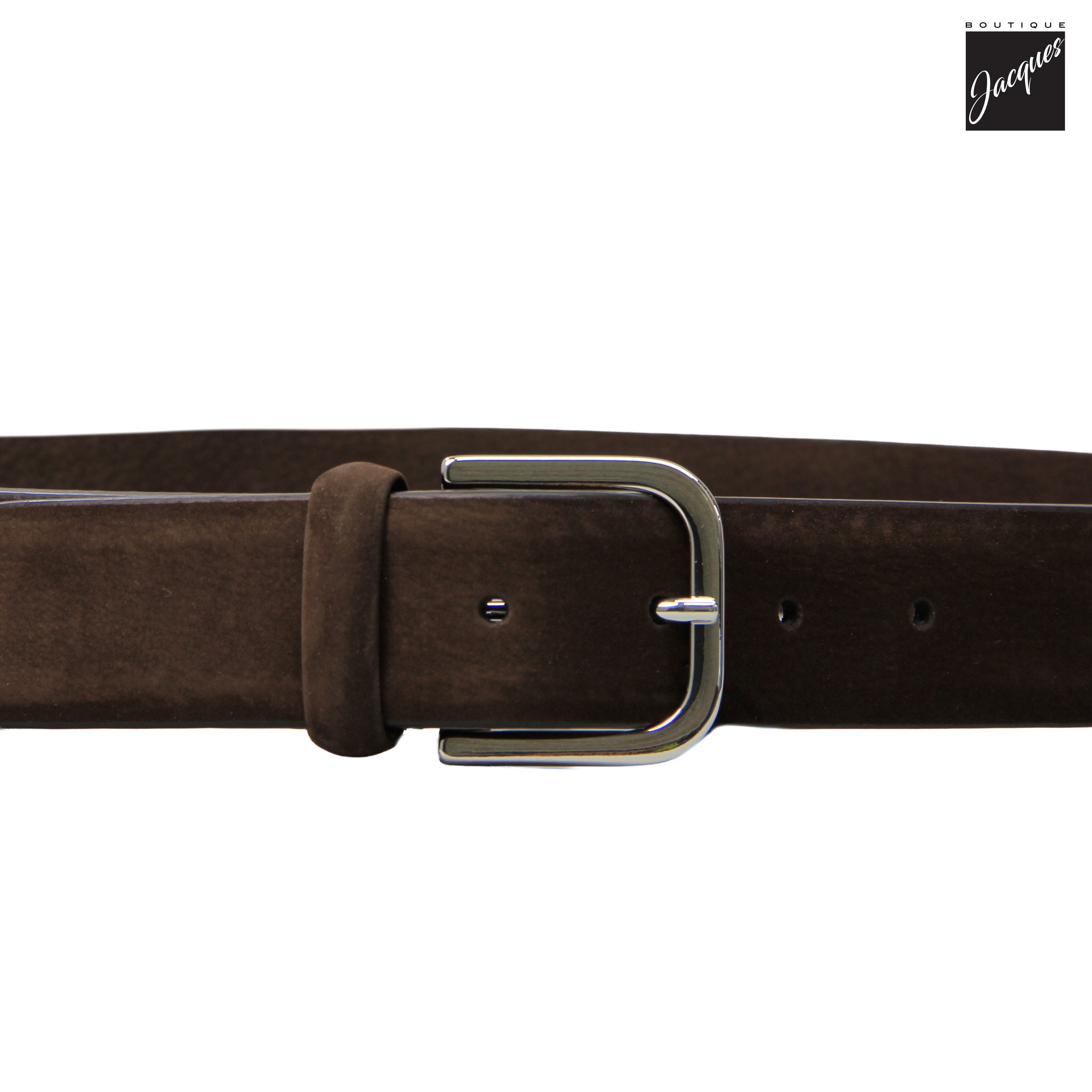 Dark Brown Soft Nubuck Suede Leather Belt - Anderson's