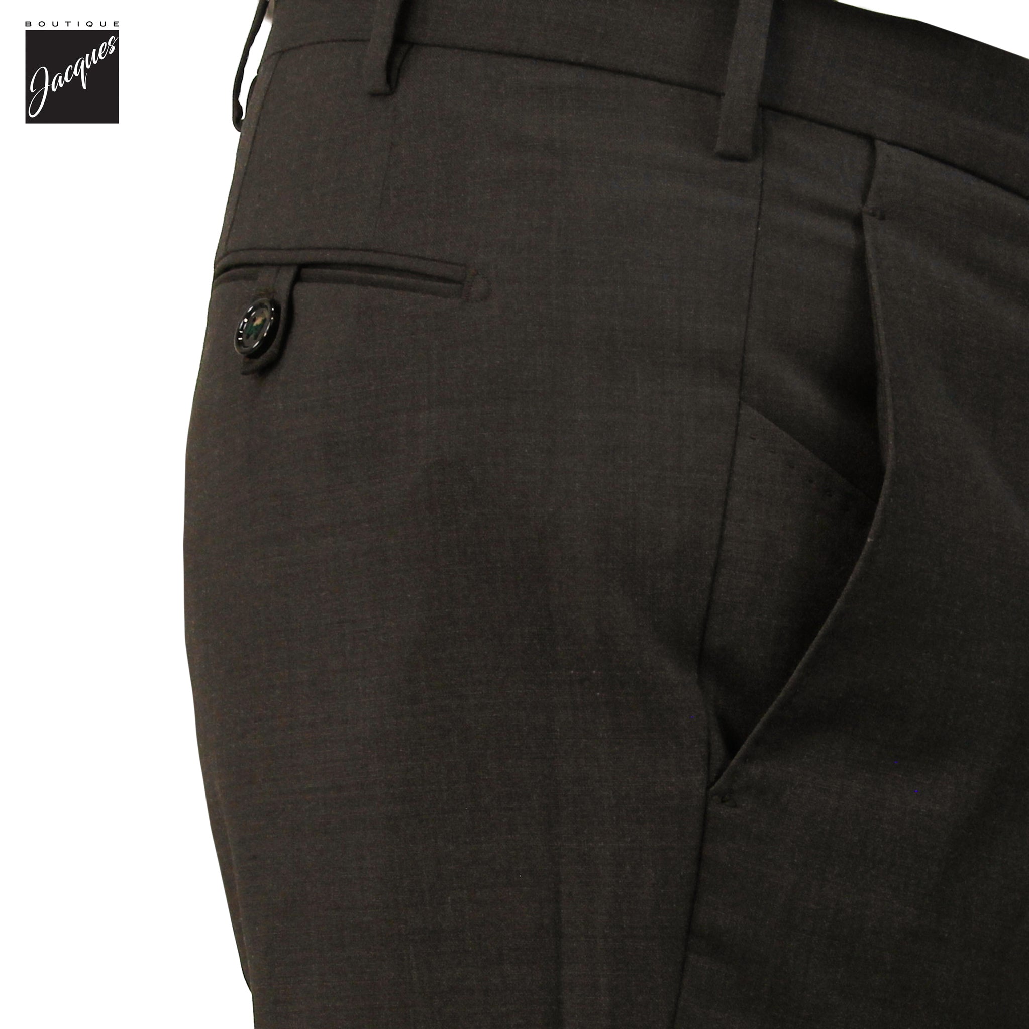 Pantalon Berwich Morello en laine stretch haute performance marron foncé