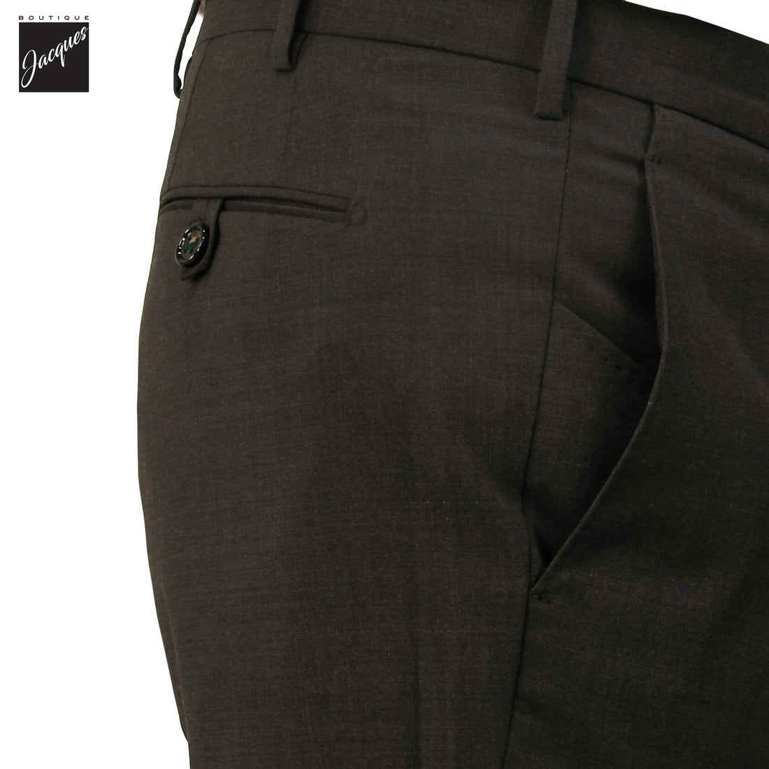 Pantalon Berwich Morello en laine stretch haute performance marron foncé