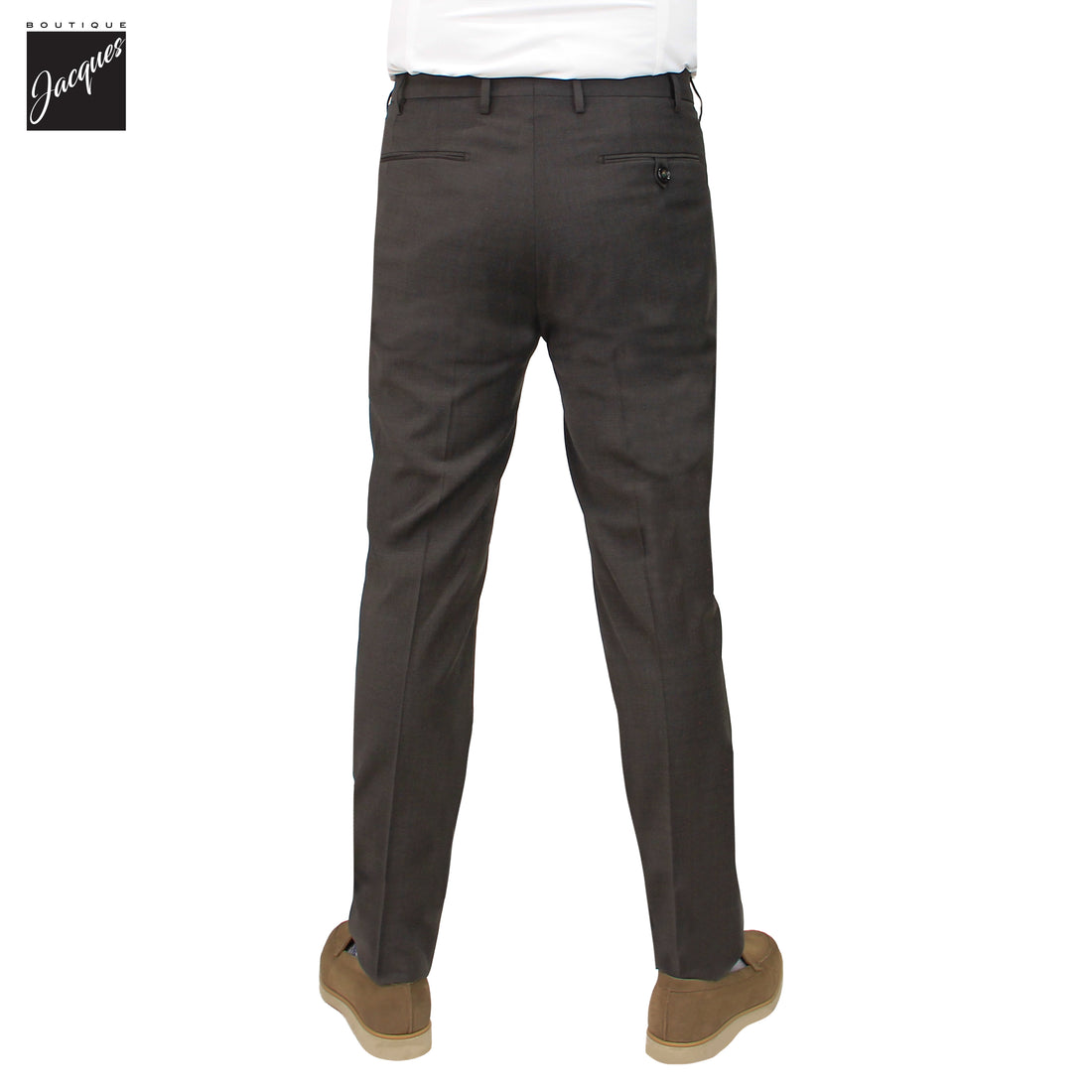Pantalon Berwich Morello en laine stretch haute performance marron foncé
