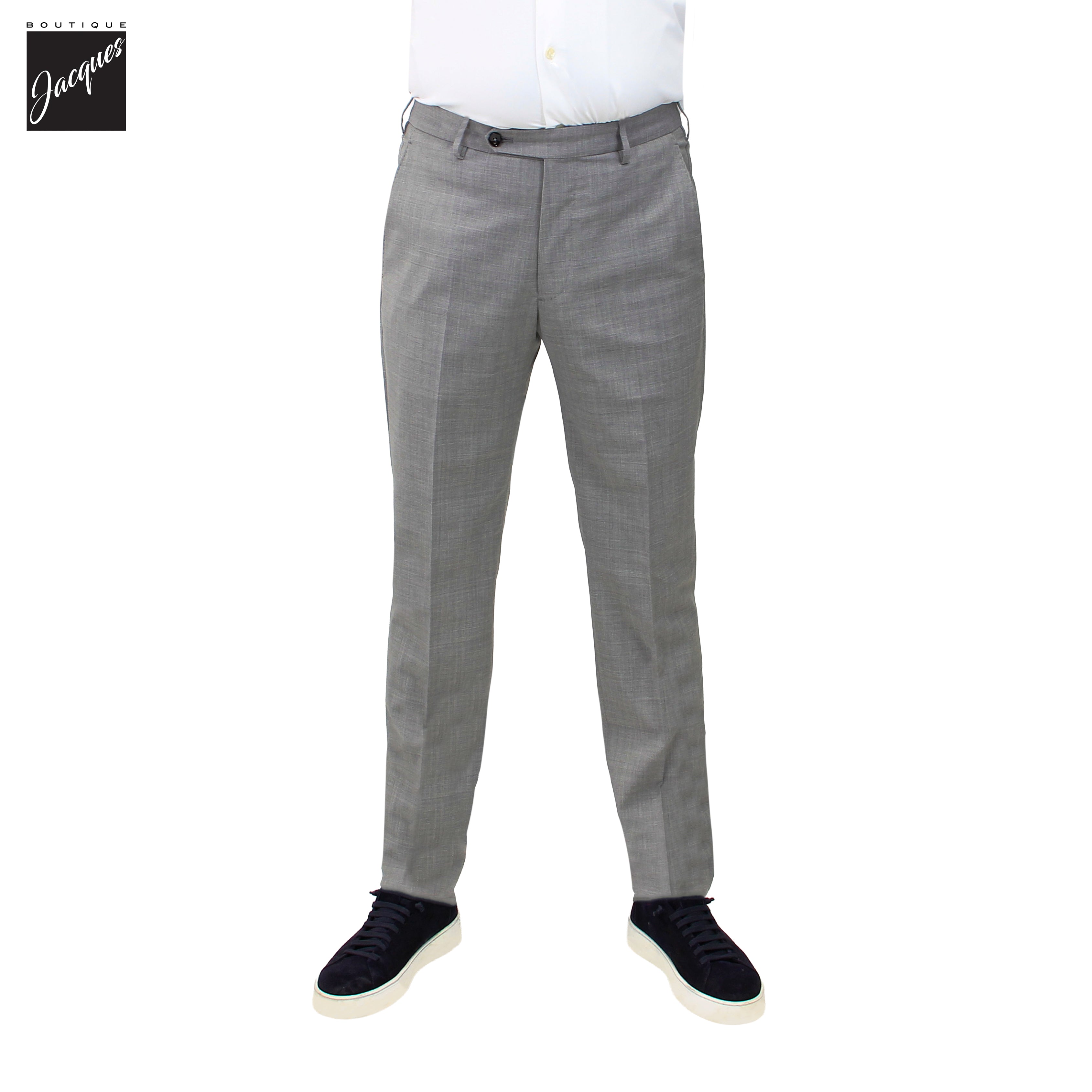 Pantalon Morello en laine stretch haute performance gris chiné - Berwich