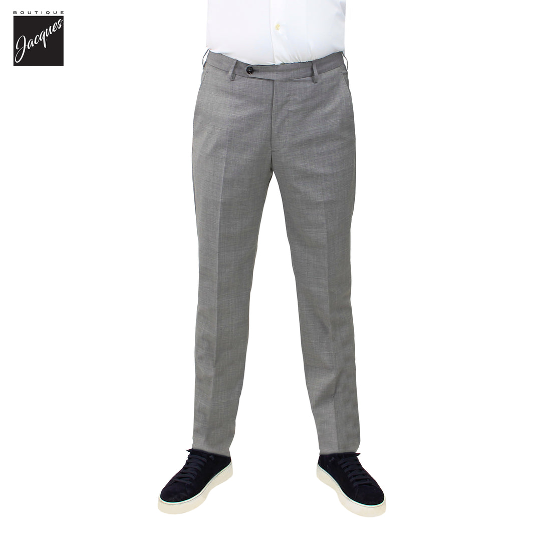 Pantalon Morello en laine stretch haute performance gris chiné - Berwich