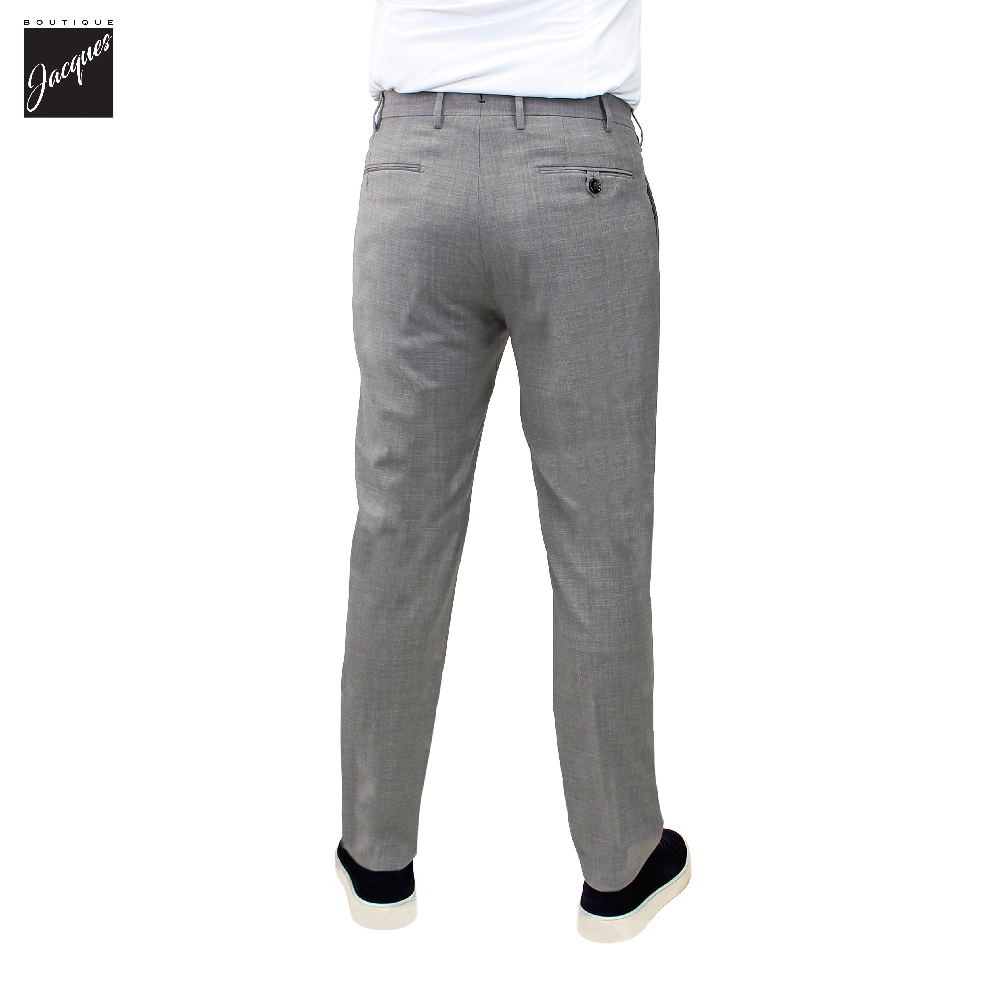 Pantalon Morello en laine stretch haute performance gris chiné - Berwich
