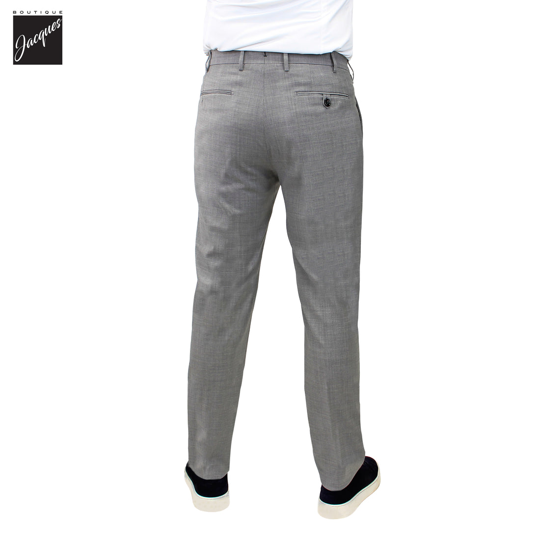 Pantalon Morello en laine stretch haute performance gris chiné - Berwich