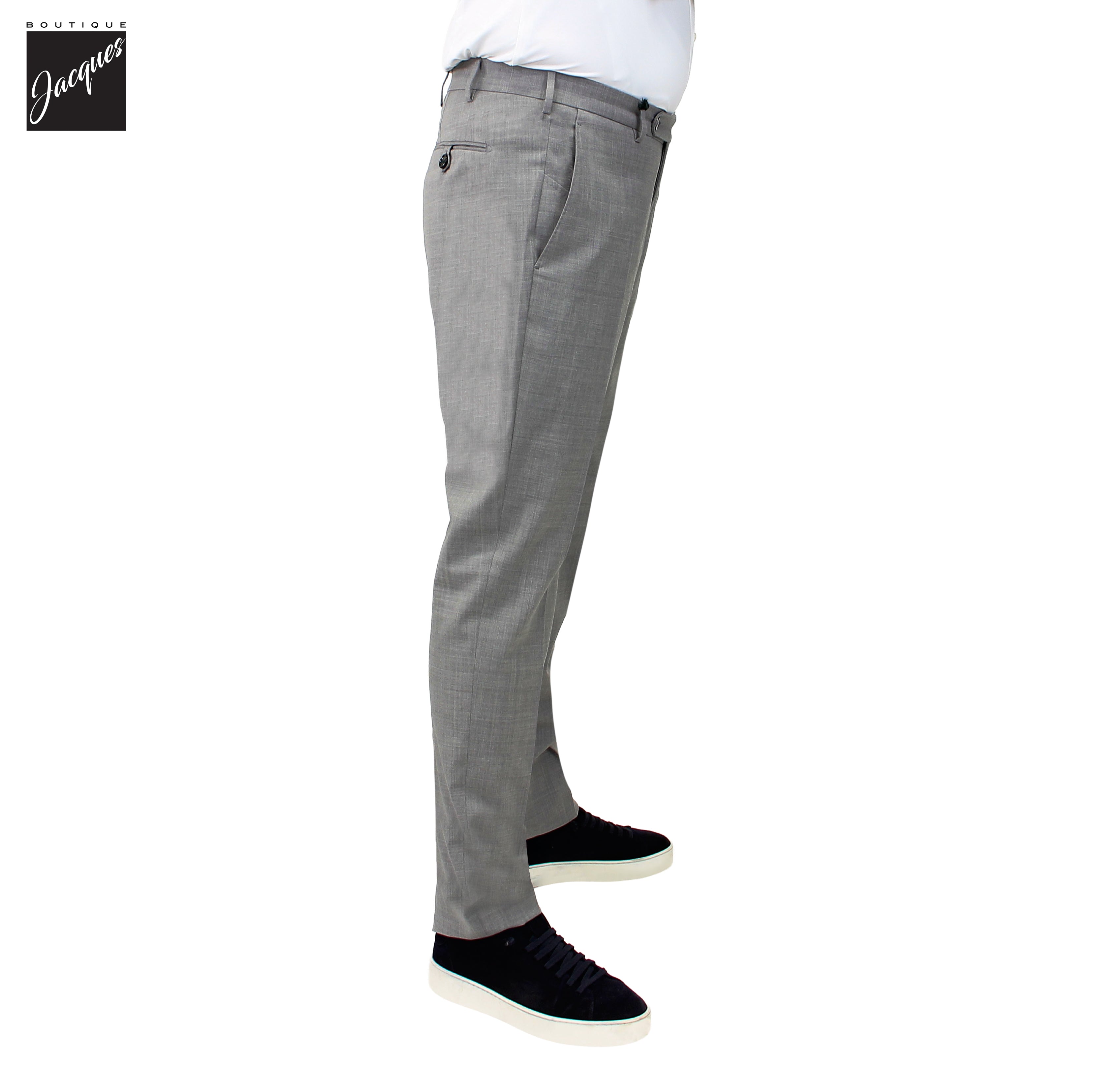 Pantalon Morello en laine stretch haute performance gris chiné - Berwich