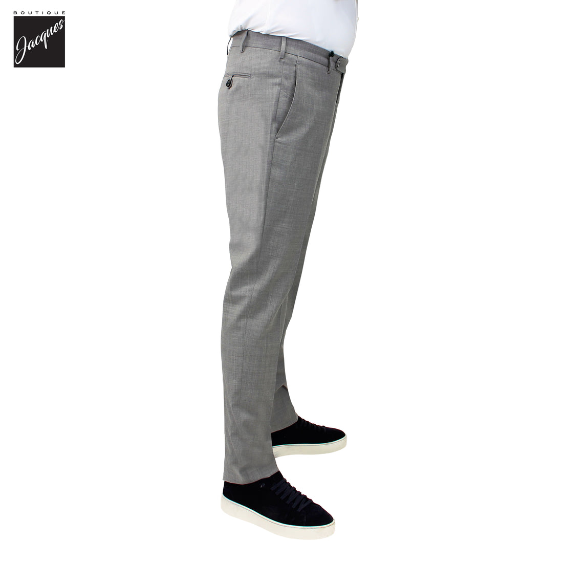 Pantalon Morello en laine stretch haute performance gris chiné - Berwich