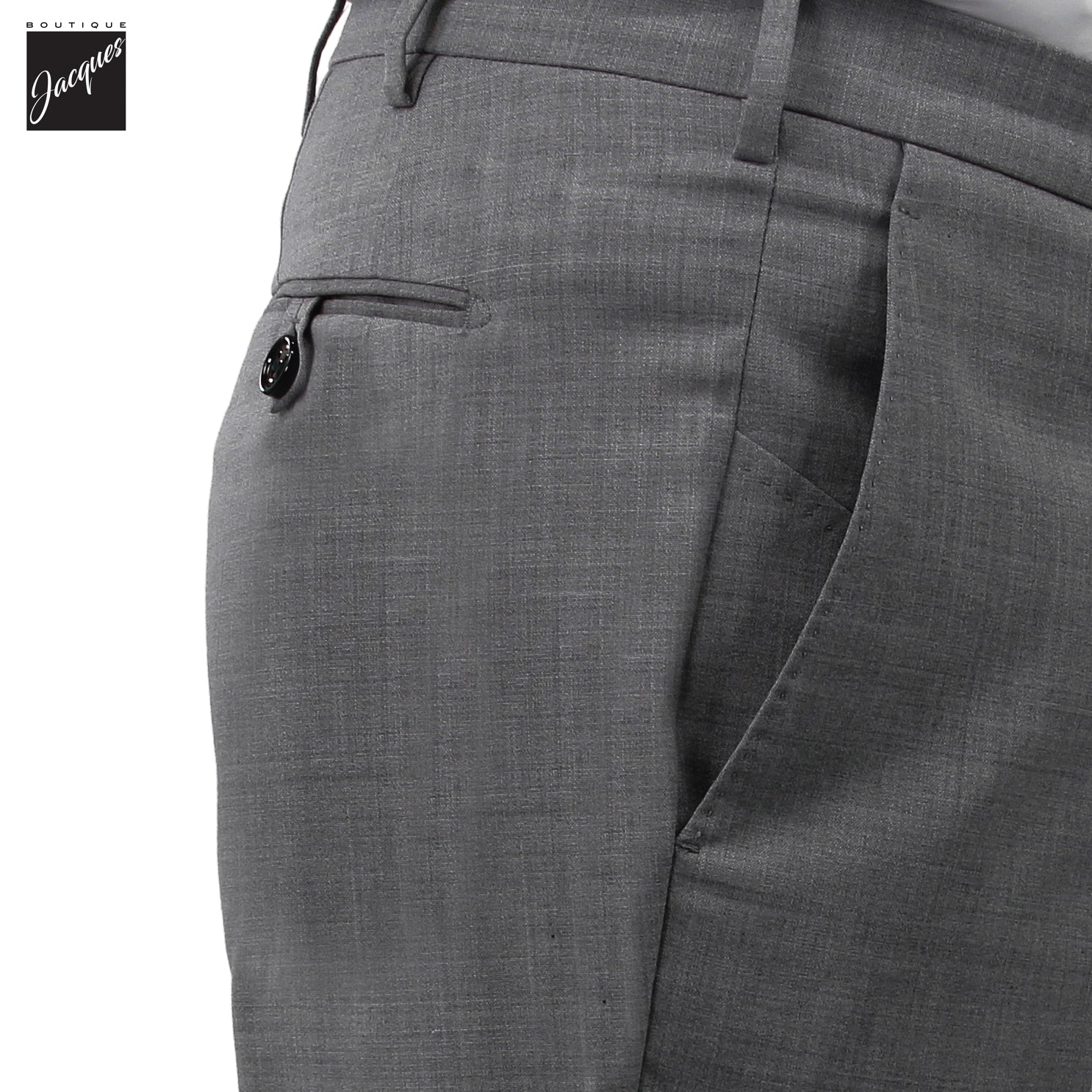 Pantalon Morello en laine stretch haute performance gris chiné - Berwich