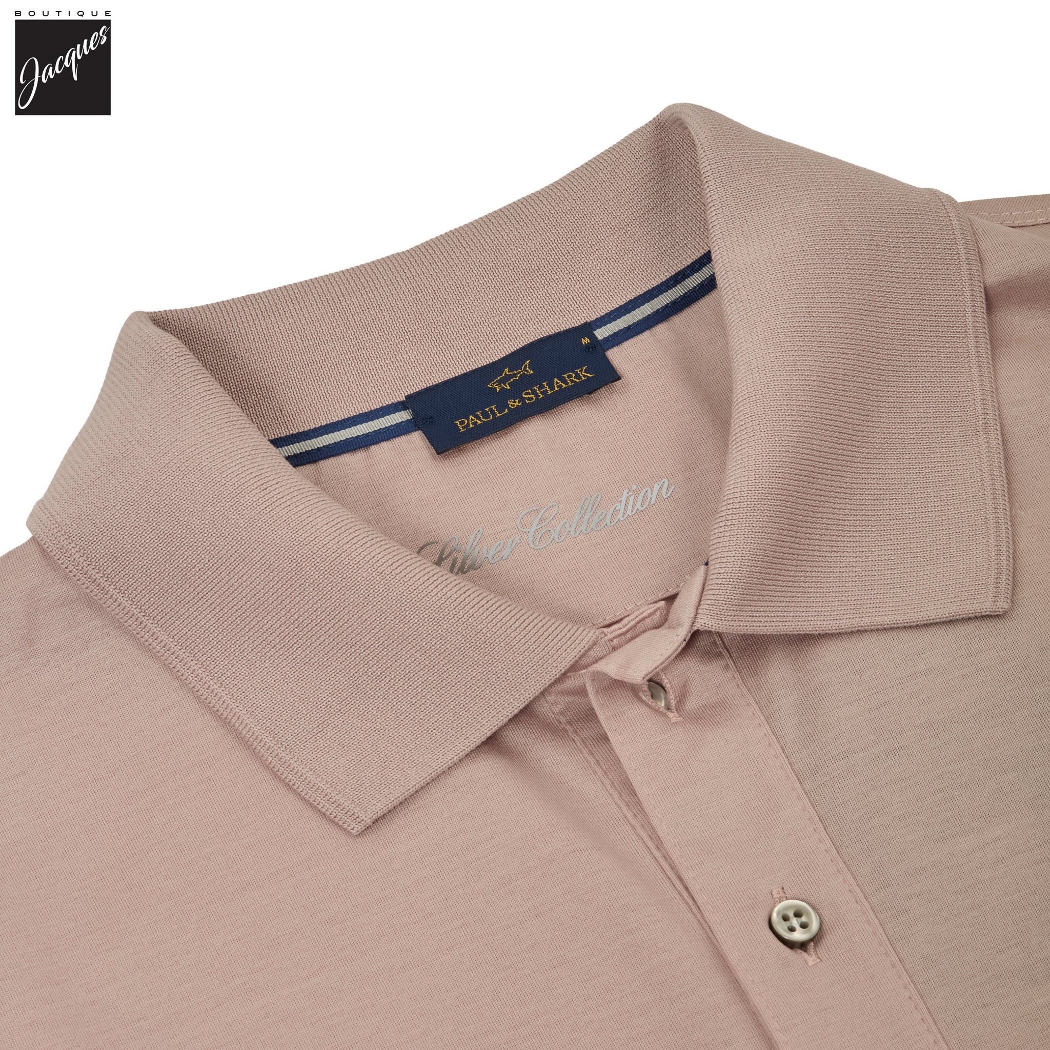 Dusty Rose Cotton Jersey Silver Collection Polo Shirt - Paul & Shark - Boutique Jacques International