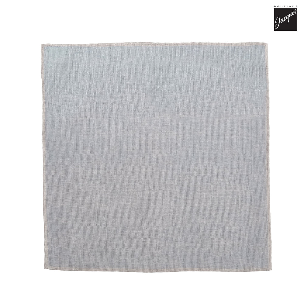 Pale Blue Silk-Cotton Solid Reversible Hankie - Paolo Albizzati - Boutique Jacques International