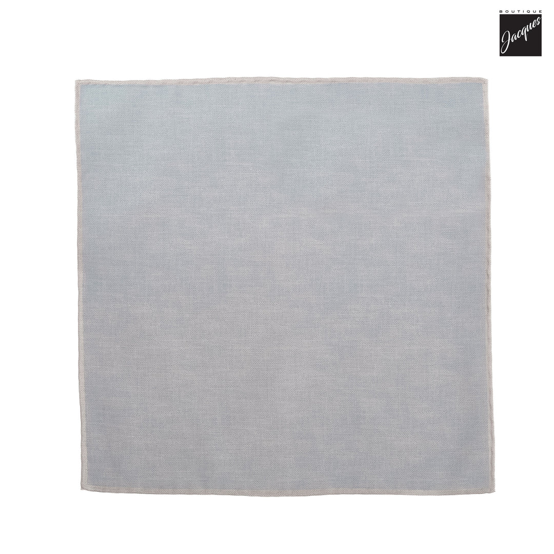 Pale Blue Silk-Cotton Solid Reversible Hankie - Paolo Albizzati - Boutique Jacques International