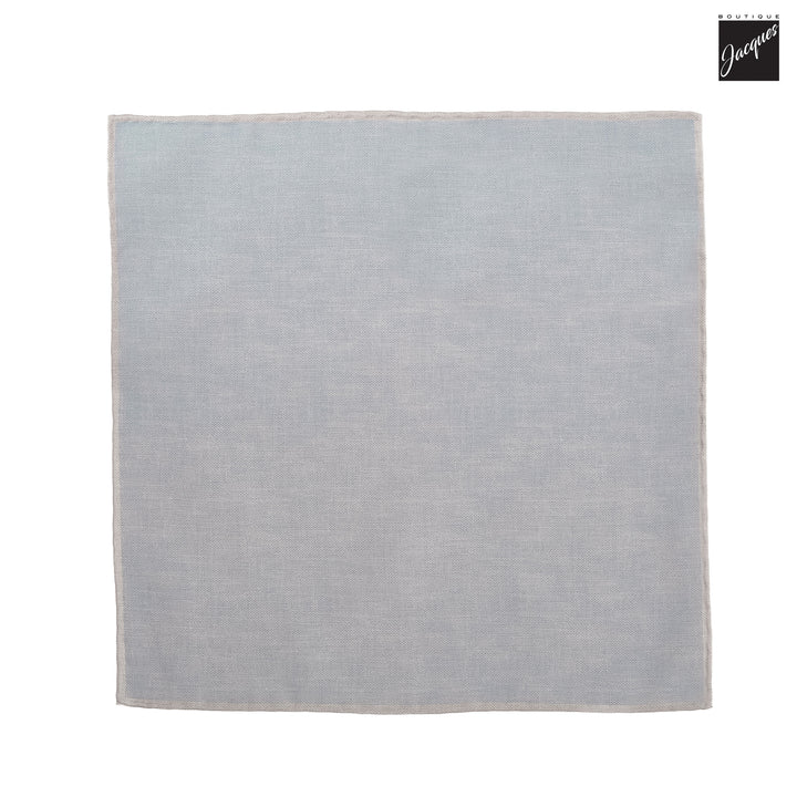 Pale Blue Silk-Cotton Solid Reversible Hankie - Paolo Albizzati - Boutique Jacques International