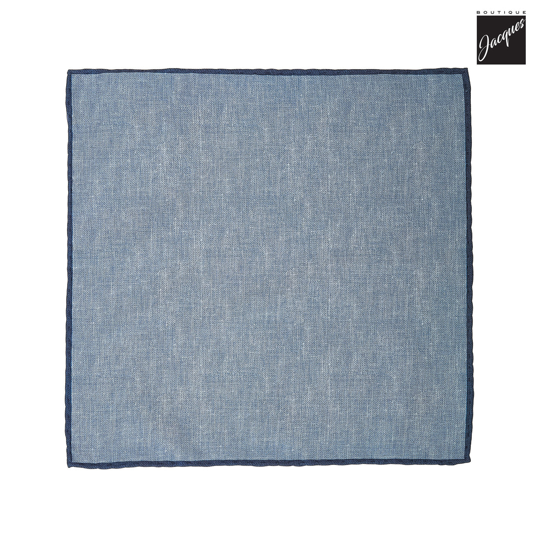Denim Blue Silk-Cotton Solid Reversible Hankie - Paolo Albizzati - Boutique Jacques International