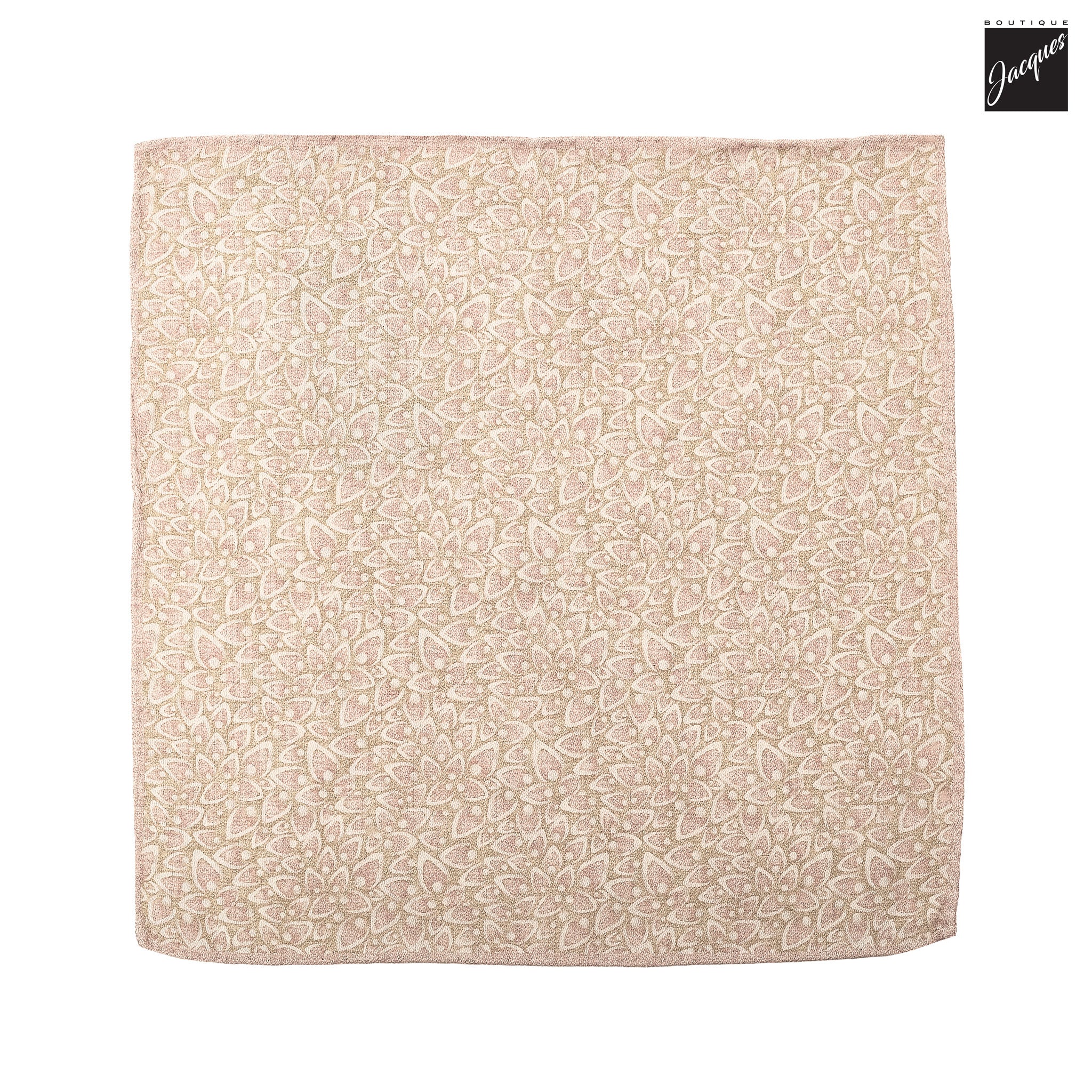Pink & Beige Abstract/Paisley Reversible Woven Silk Hankie - Paolo Albizzati - Boutique Jacques International