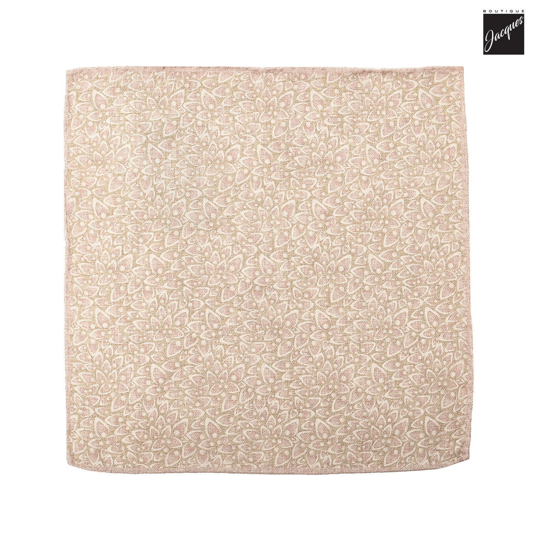 Pink & Beige Abstract/Paisley Reversible Woven Silk Hankie - Paolo Albizzati - Boutique Jacques International