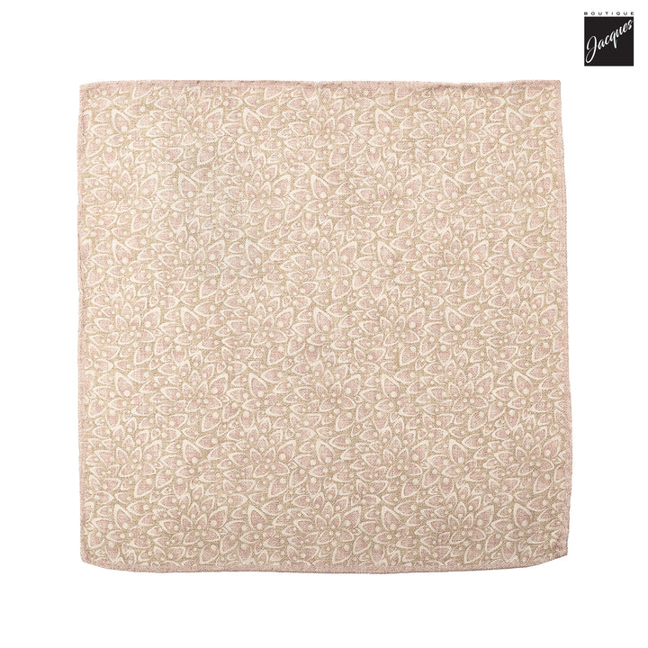 Pink & Beige Abstract/Paisley Reversible Woven Silk Hankie - Paolo Albizzati - Boutique Jacques International