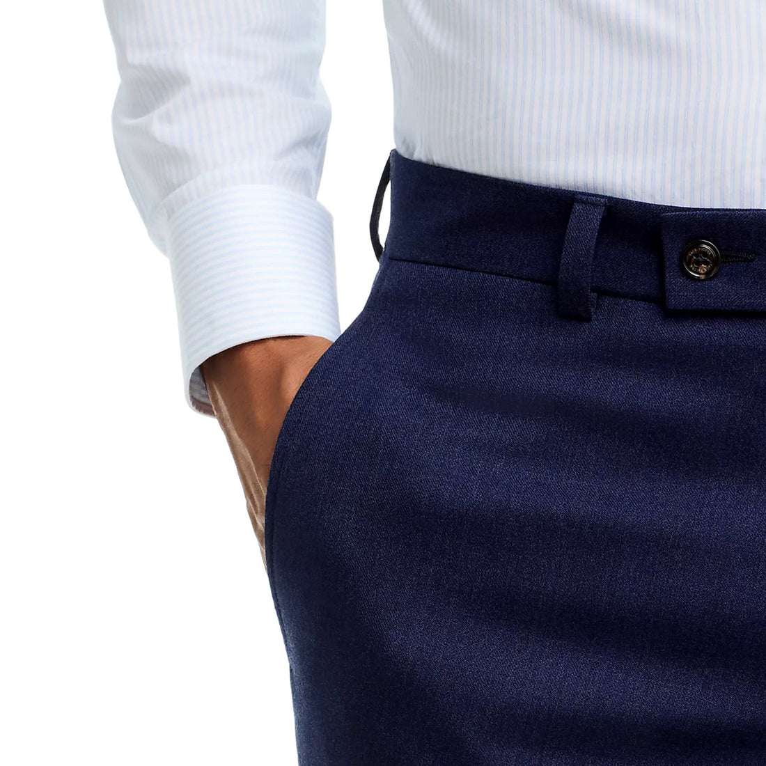 Blue Super 120's Wool Flannel Oslo Contemporary Fit Dress Pant - Jack Victor