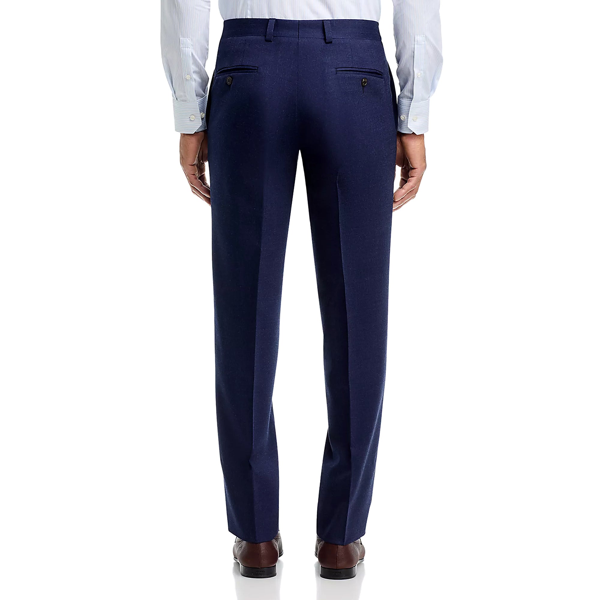 Blue Super 120's Wool Flannel Oslo Contemporary Fit Dress Pant - Jack Victor