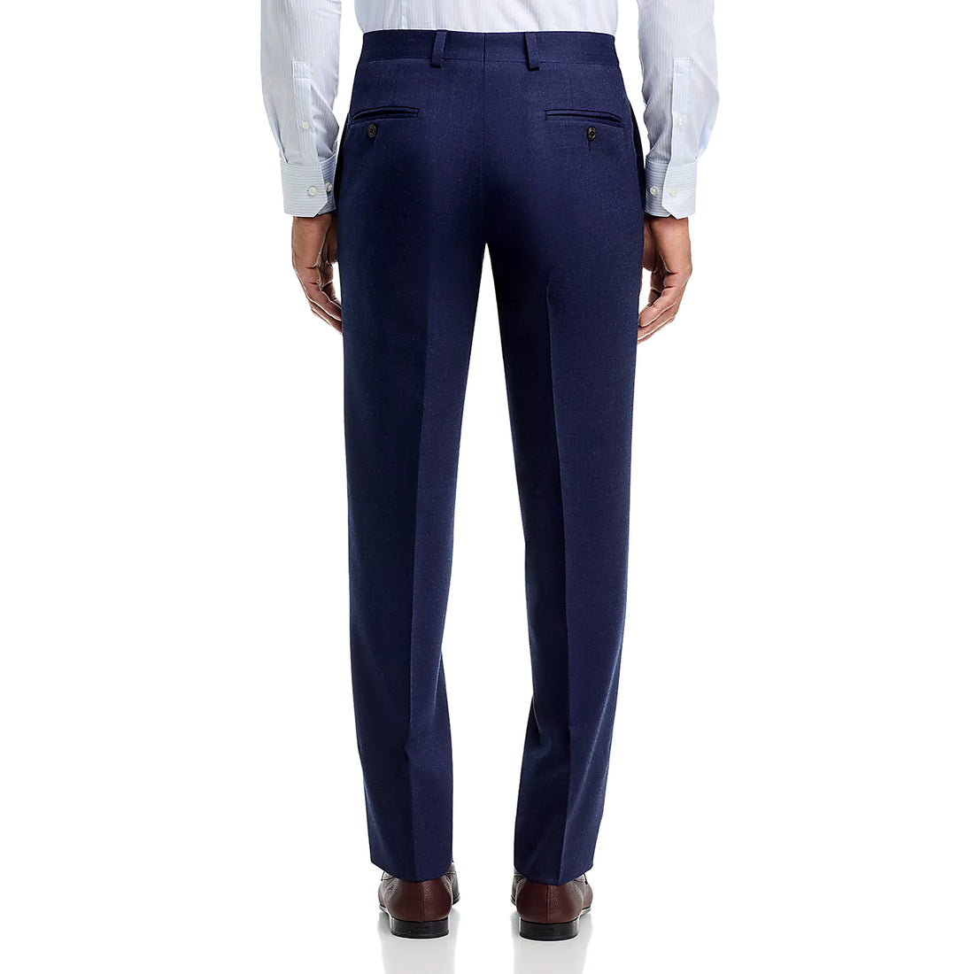 Blue Super 120's Wool Flannel Oslo Contemporary Fit Dress Pant - Jack Victor