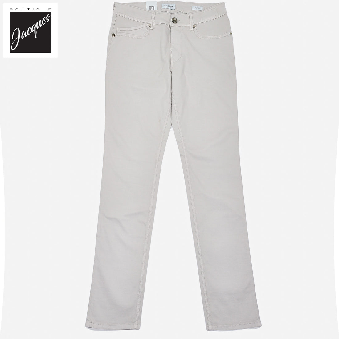 Putty Gray Cotton-Lyocell Twill 5-Pocket Pants - Re-Hash
