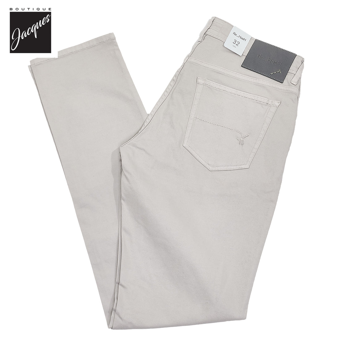 Putty Gray Cotton-Lyocell Twill 5-Pocket Pants - Re-Hash