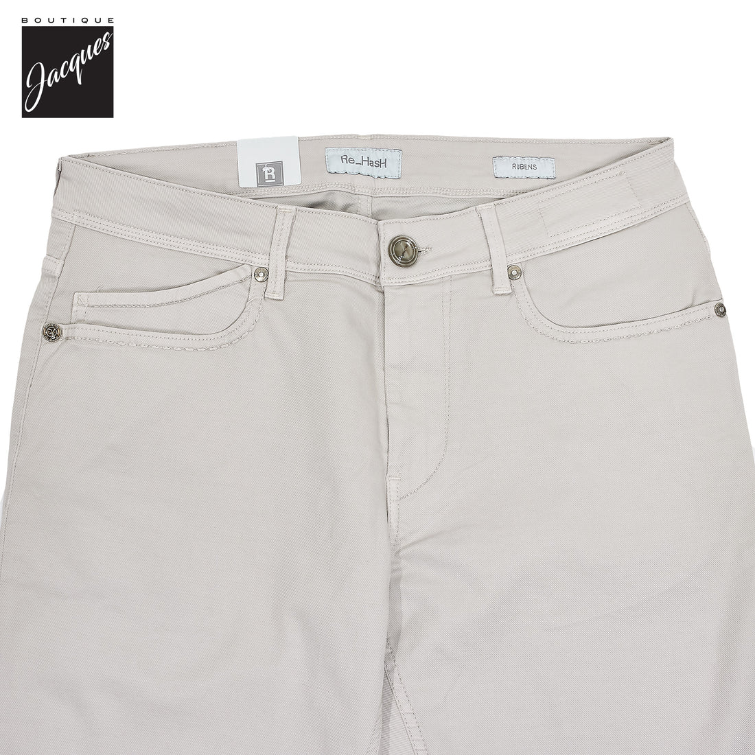 Putty Gray Cotton-Lyocell Twill 5-Pocket Pants - Re-Hash
