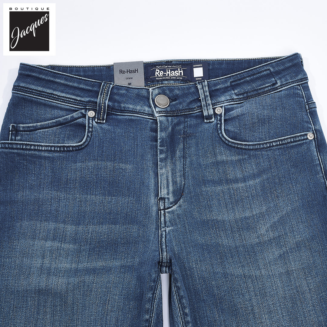 Blue Cotton Power-Stretch Rubens Slim Fit Jeans - Re-Hash