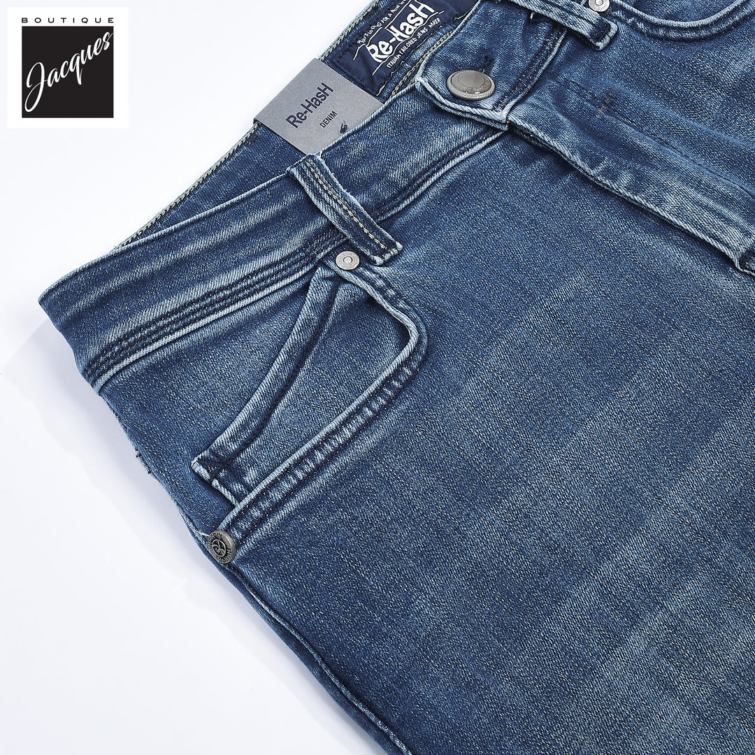 Blue Cotton Power-Stretch Rubens Slim Fit Jeans - Re-Hash