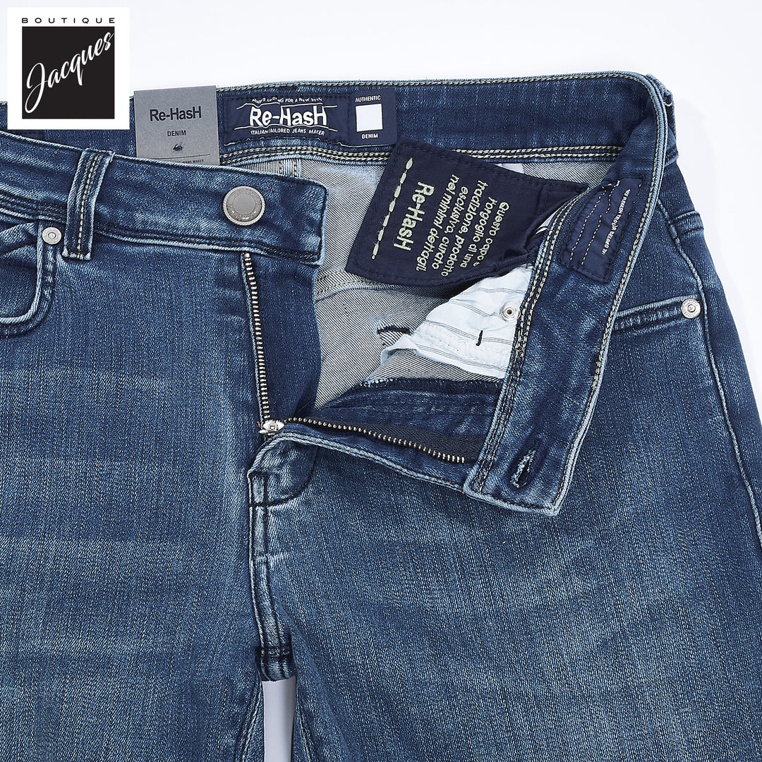 Blue Cotton Power-Stretch Rubens Slim Fit Jeans - Re-Hash