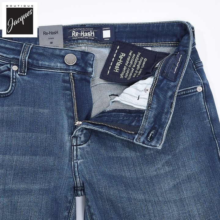 Blue Cotton Power-Stretch Rubens Slim Fit Jeans - Re-Hash