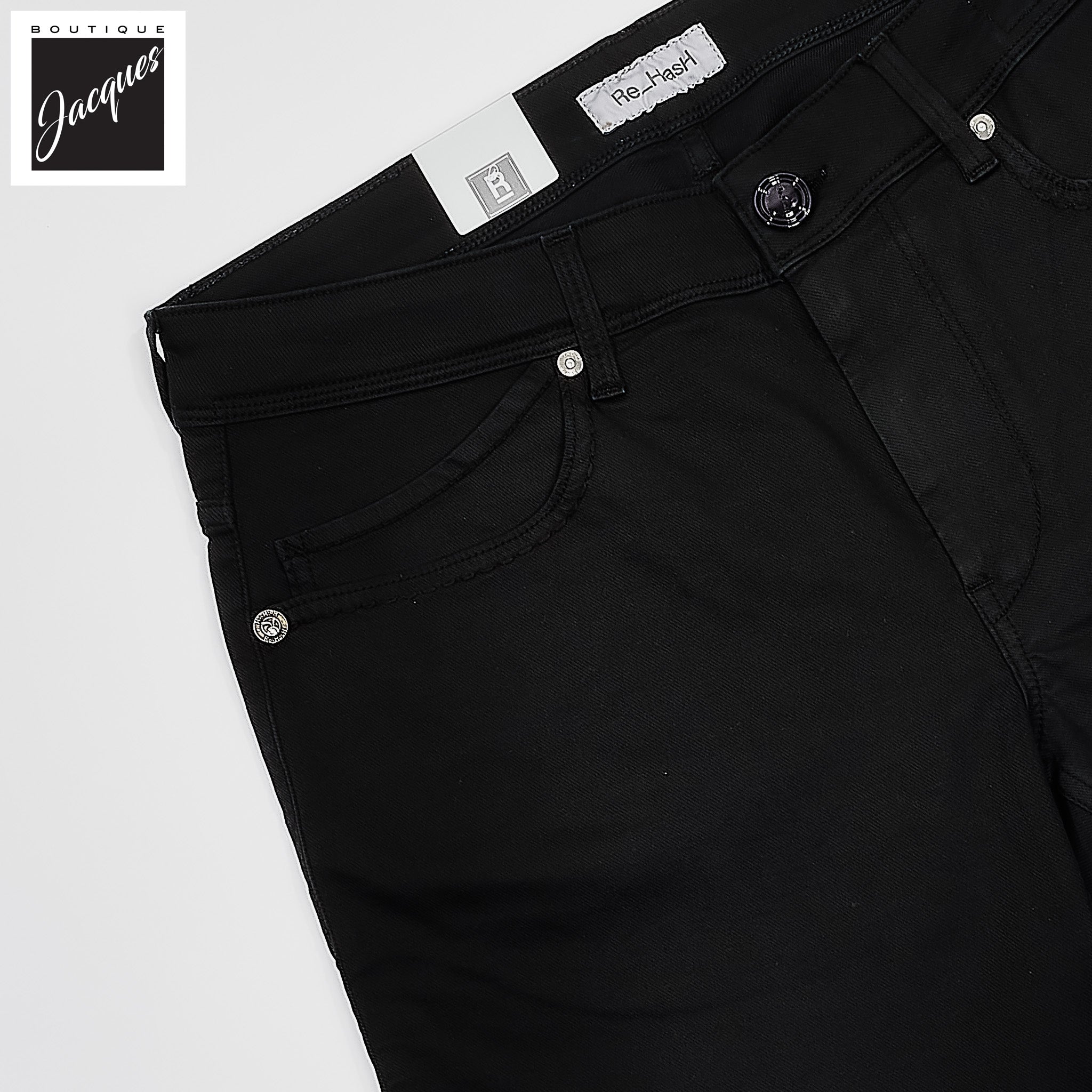 Black Cotton-Lyocell Twill 5-Pocket Pants - Re-Hash