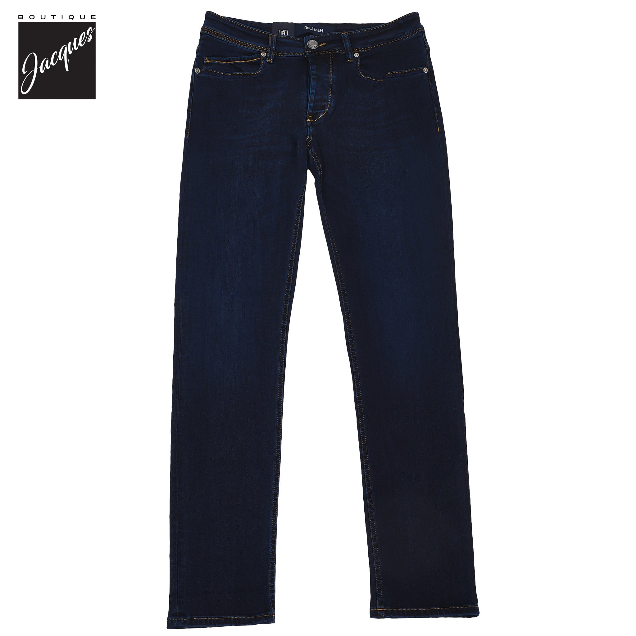 Dark Blue Light Weight Cotton-Lyocell Slim Fit Jeans - Re-Hash