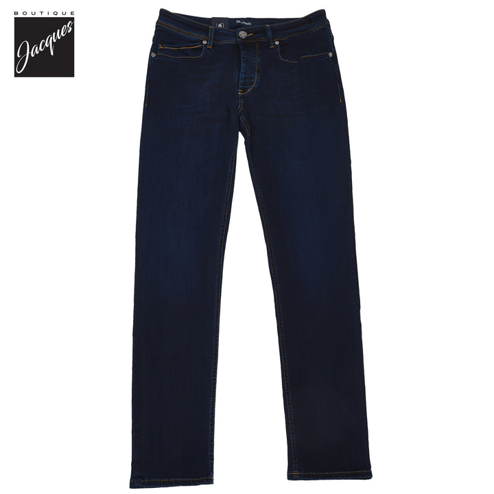 Dark Blue Light Weight Cotton-Lyocell Slim Fit Jeans - Re-Hash