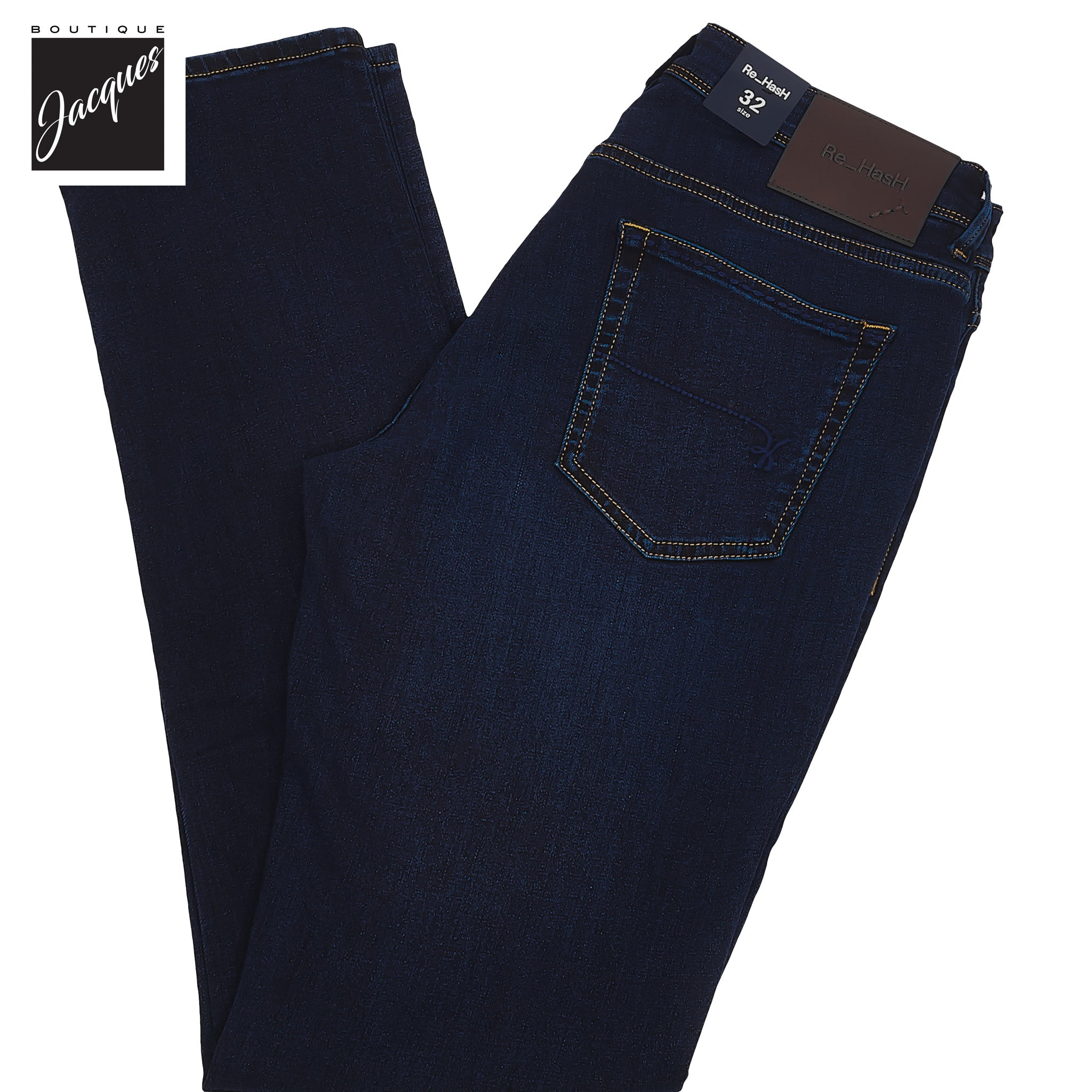 Dark Blue Light Weight Cotton-Lyocell Slim Fit Jeans - Re-Hash
