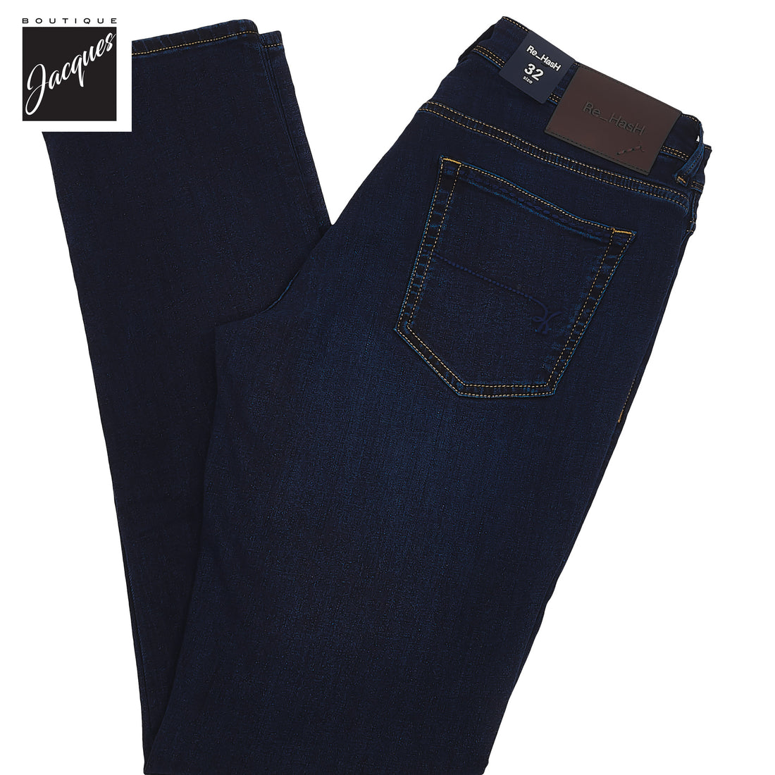 Dark Blue Light Weight Cotton-Lyocell Slim Fit Jeans - Re-Hash