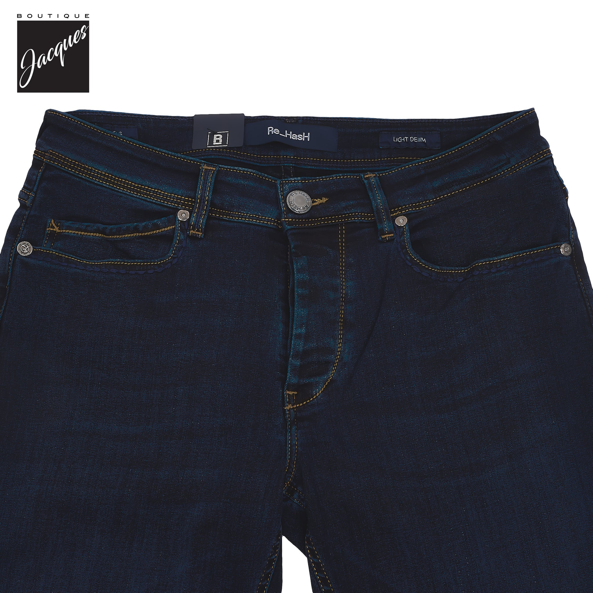 Dark Blue Light Weight Cotton-Lyocell Slim Fit Jeans - Re-Hash