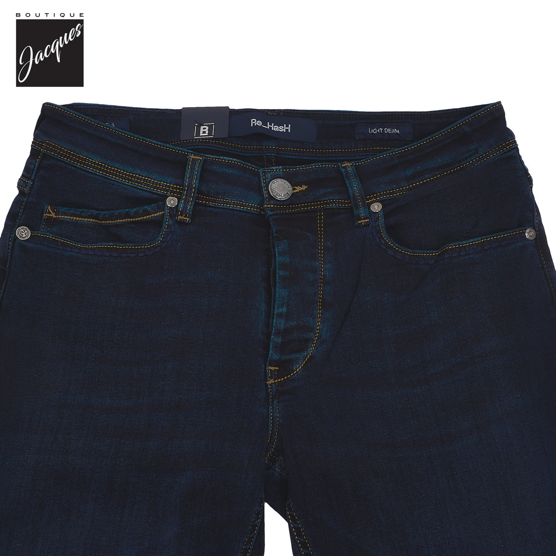 Dark Blue Light Weight Cotton-Lyocell Slim Fit Jeans - Re-Hash