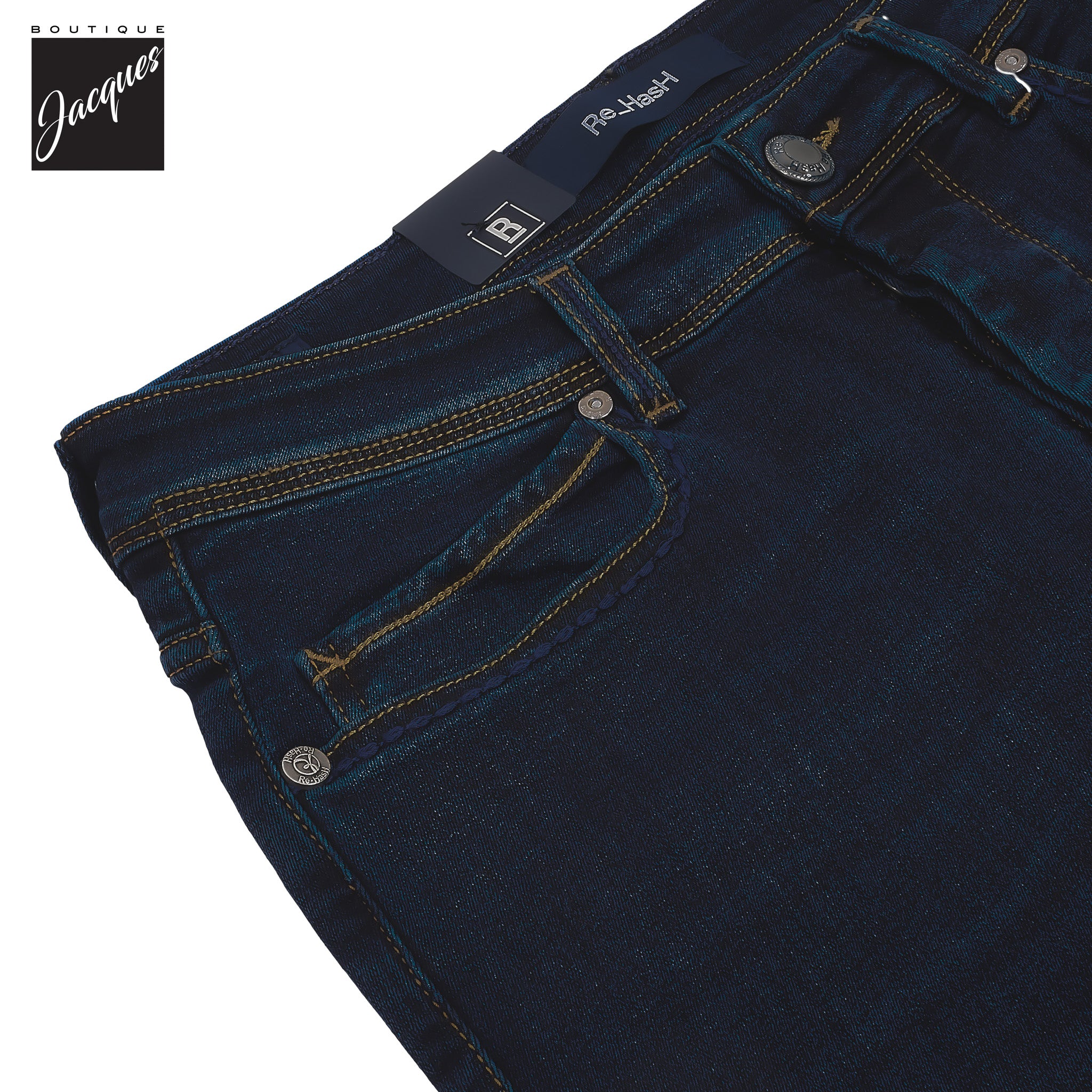 Dark Blue Light Weight Cotton-Lyocell Slim Fit Jeans - Re-Hash