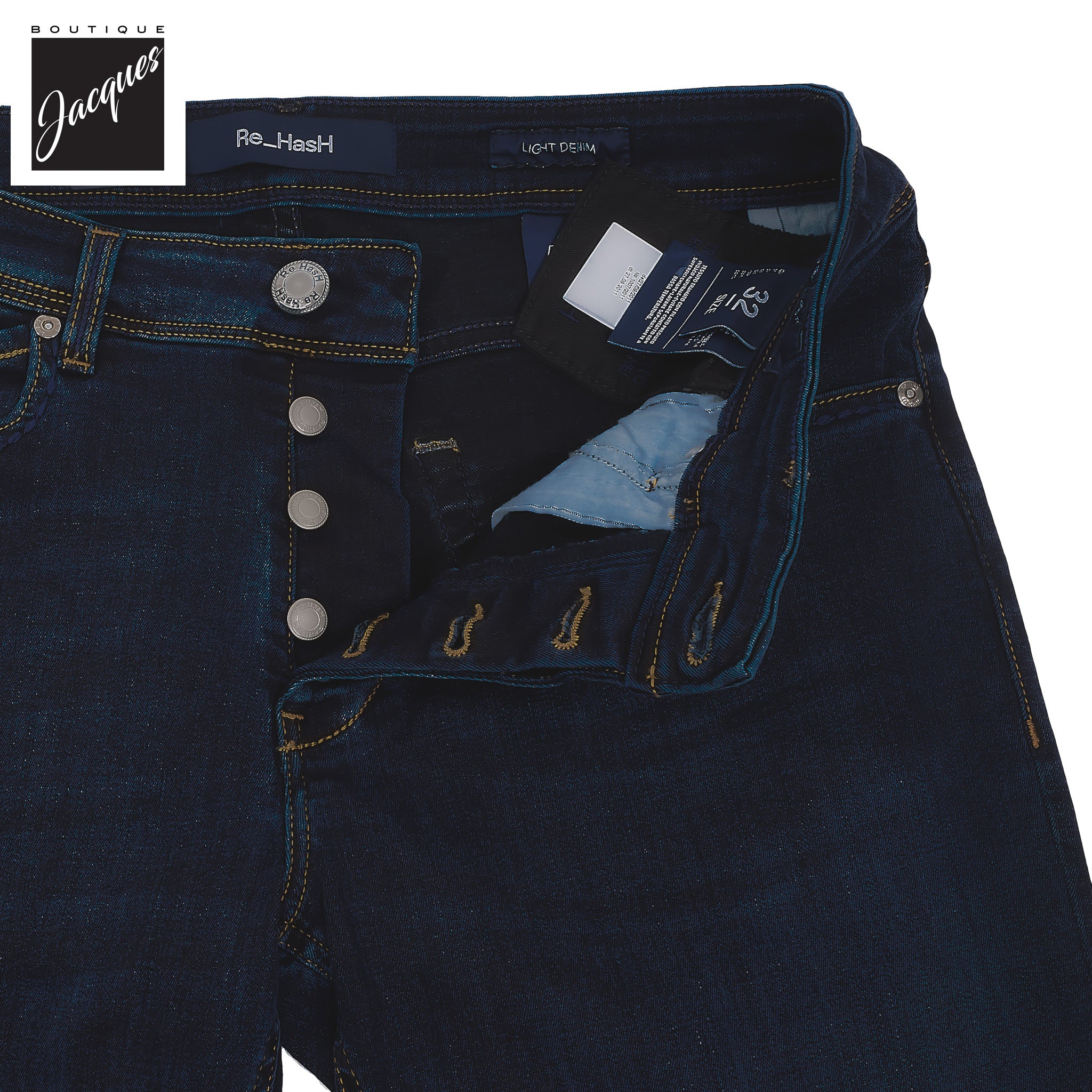 Dark Blue Light Weight Cotton-Lyocell Slim Fit Jeans - Re-Hash