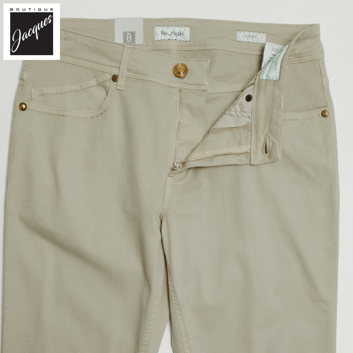 Light Khaki Cotton-Lyocell Twill 5-Pocket Pants - Re-Hash
