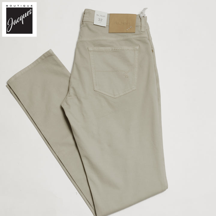 Light Khaki Cotton-Lyocell Twill 5-Pocket Pants - Re-Hash