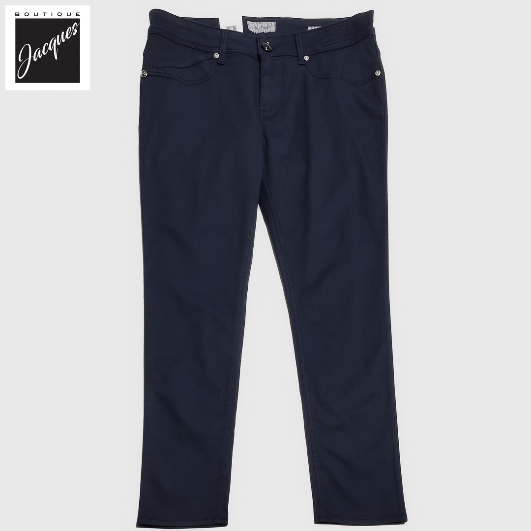 Navy Blue Cotton-Lyocell Twill 5-Pocket Pants - Re-Hash