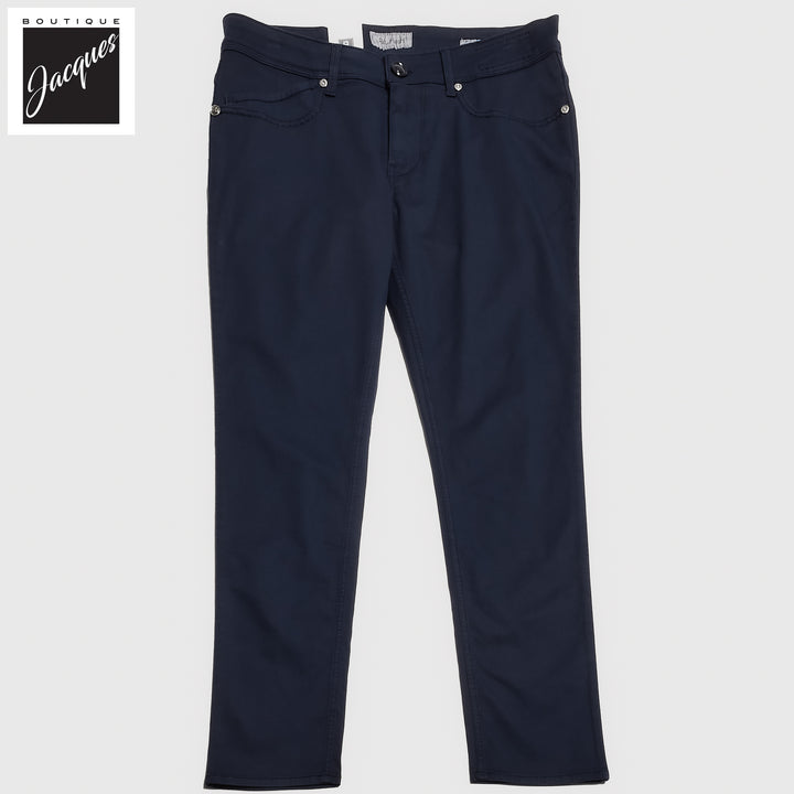 Navy Blue Cotton-Lyocell Twill 5-Pocket Pants - Re-Hash