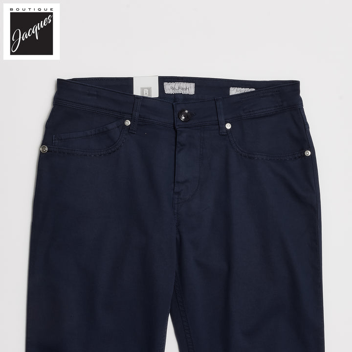 Navy Blue Cotton-Lyocell Twill 5-Pocket Pants - Re-Hash