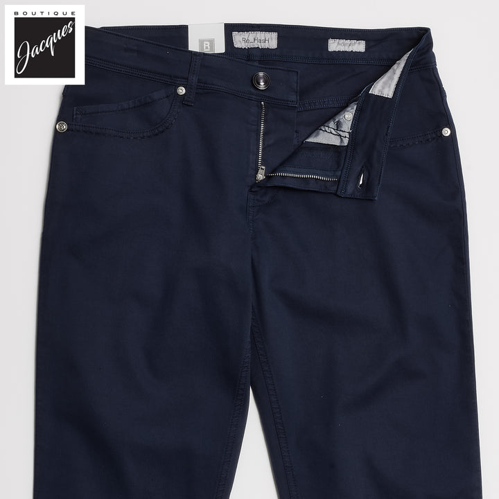 Navy Blue Cotton-Lyocell Twill 5-Pocket Pants - Re-Hash