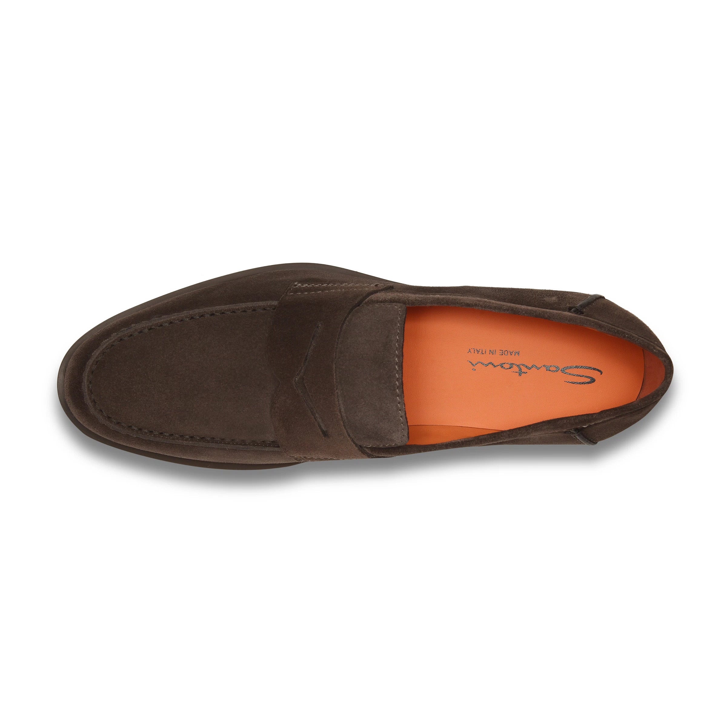 Brown Suede Rock Penny Loafers - Santoni