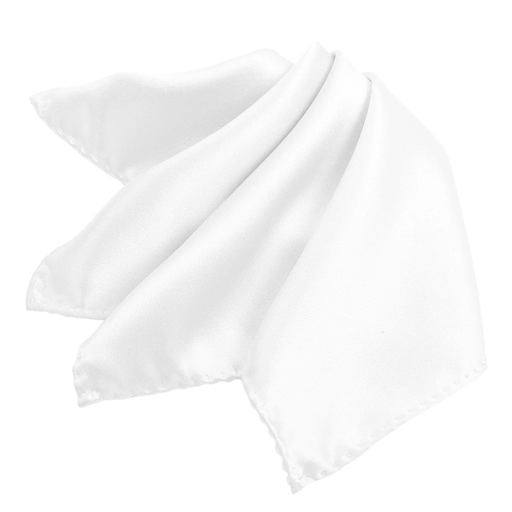 White Pure Silk Handkerchief - Dion
