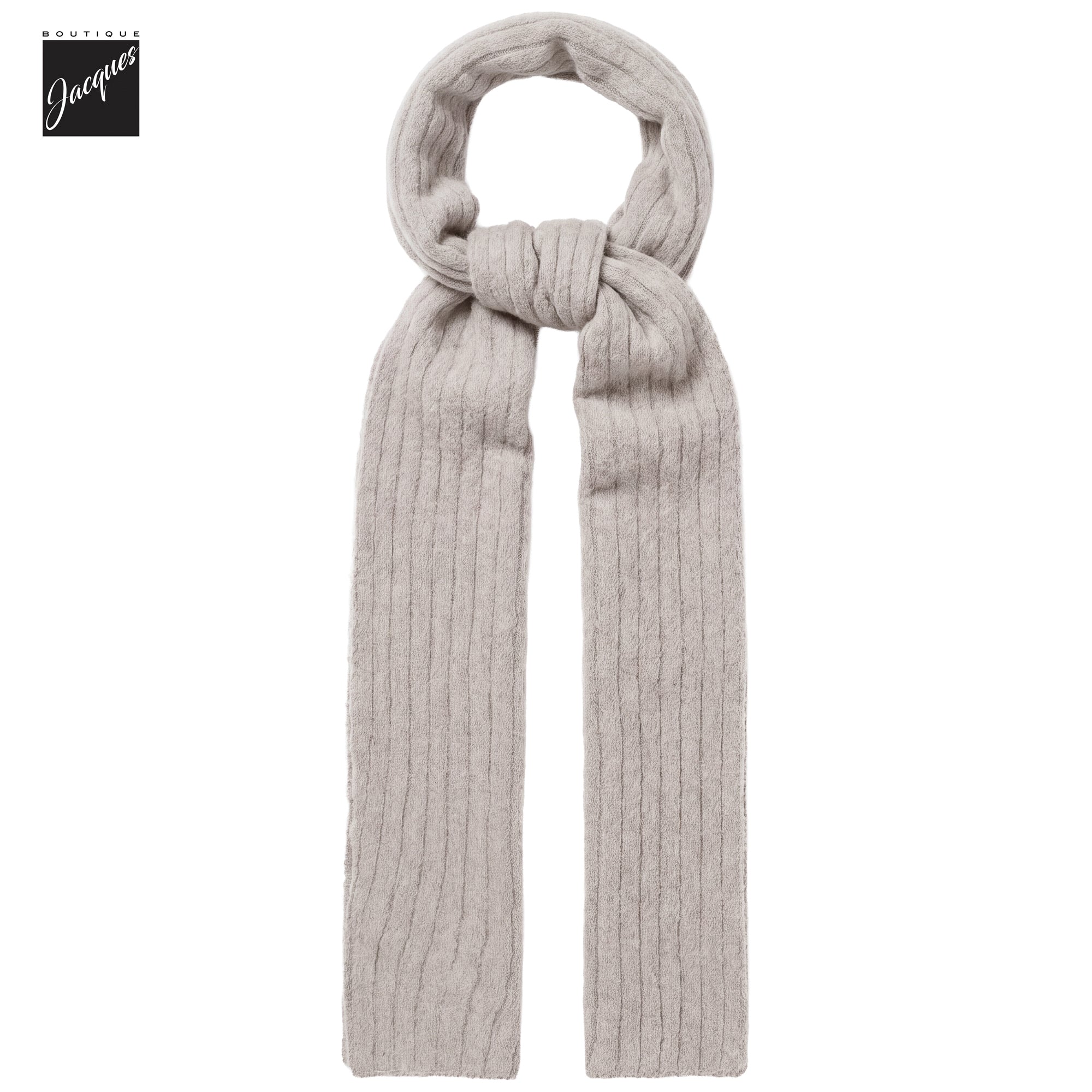 Oatmeal Pinstripe Air-Light Cashmere Scarf - Phil Petter - Boutique Jacques International